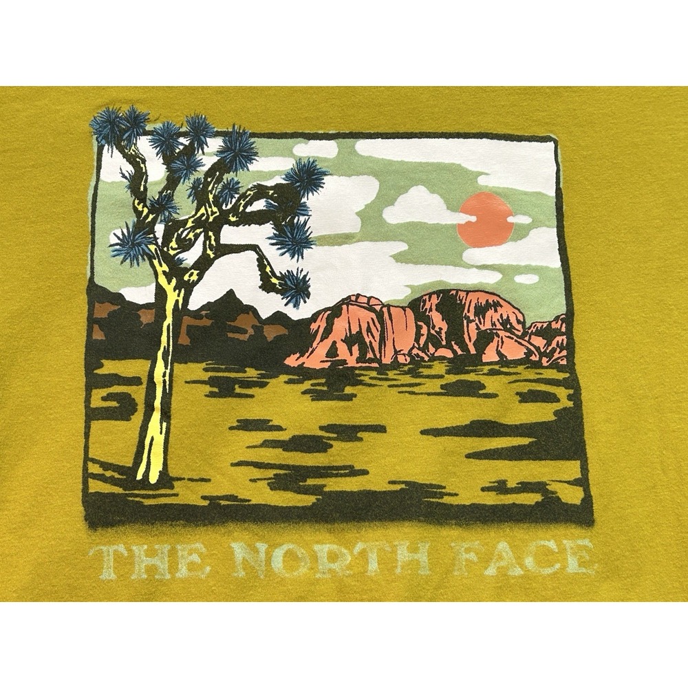The North Face T-Shirt Men Large Joshua Tree National Park Yellow Hiking Camping
